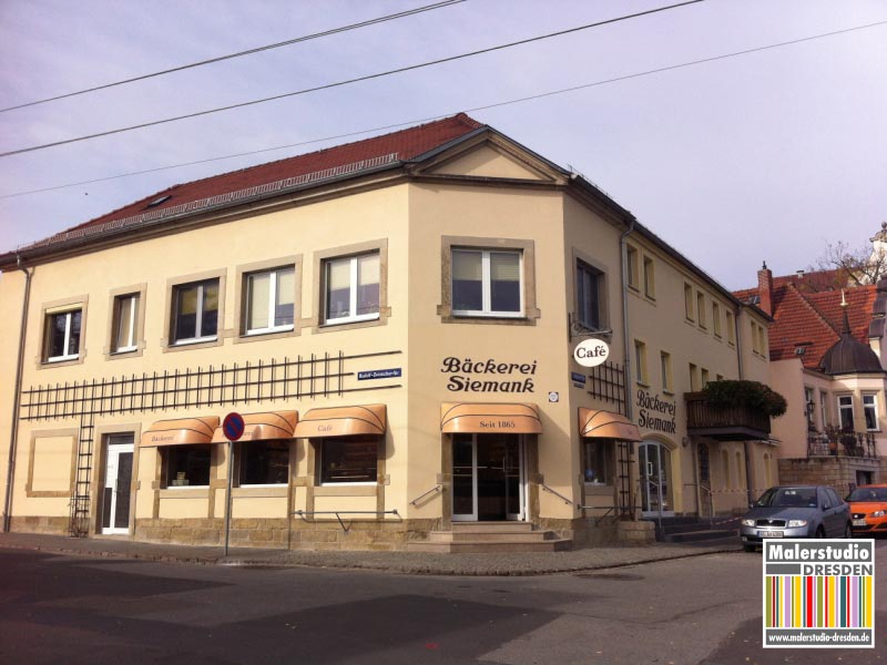 Fassadenarbeiten Bäckerei Hochwasser 2013